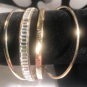 4 For $20 Gold Rhinestones Bangle 4 Bracelets